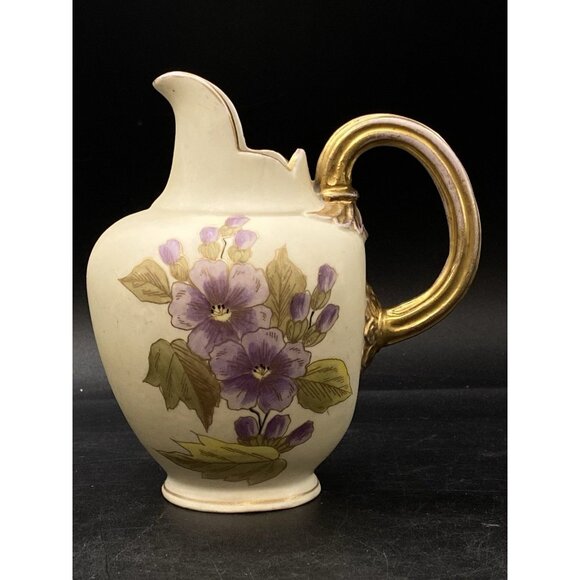 Royal Worcester Other - Royal Worcester 5 1/2" Flat Back Pitcher Purple Violet Flowers #1094 Antique